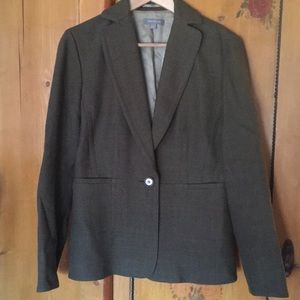 Ann Taylor Khaki Wool Equestrian Blazer Jacket